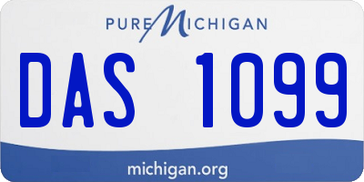 MI license plate DAS1099