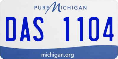 MI license plate DAS1104