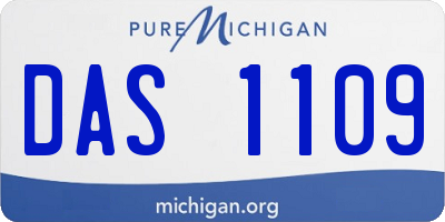 MI license plate DAS1109