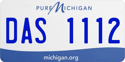MI license plate DAS1112