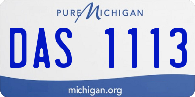 MI license plate DAS1113