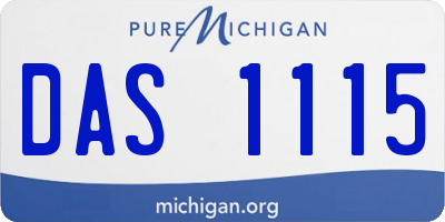 MI license plate DAS1115