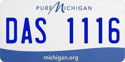 MI license plate DAS1116