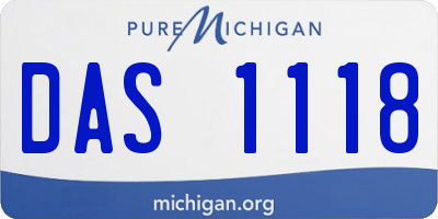 MI license plate DAS1118