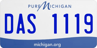 MI license plate DAS1119