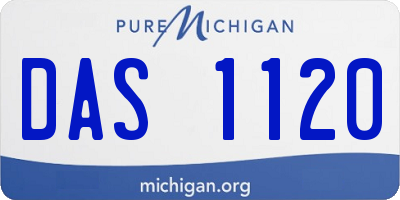 MI license plate DAS1120