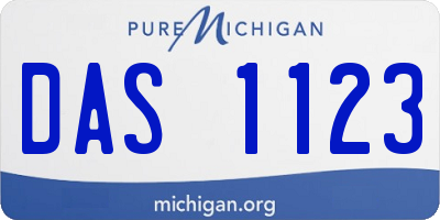 MI license plate DAS1123