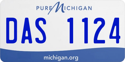MI license plate DAS1124