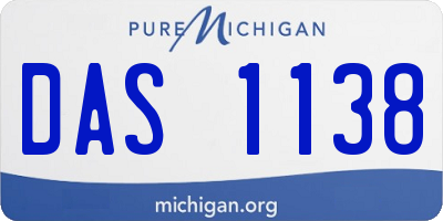 MI license plate DAS1138