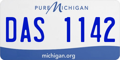 MI license plate DAS1142