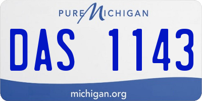 MI license plate DAS1143