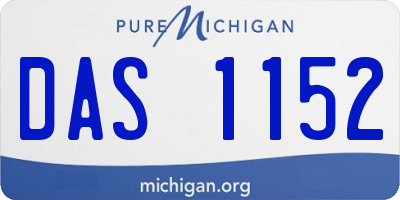 MI license plate DAS1152