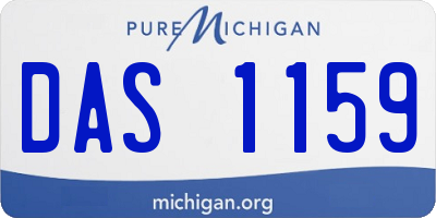 MI license plate DAS1159