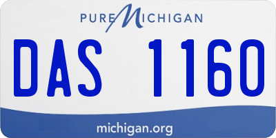 MI license plate DAS1160
