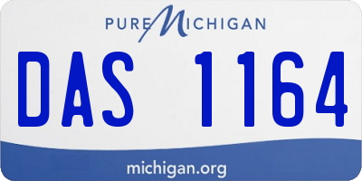 MI license plate DAS1164
