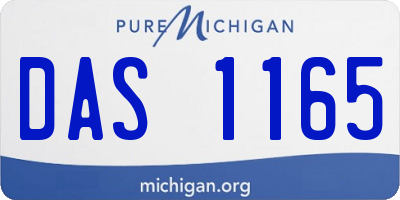 MI license plate DAS1165
