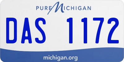 MI license plate DAS1172
