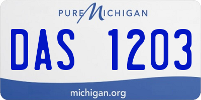 MI license plate DAS1203