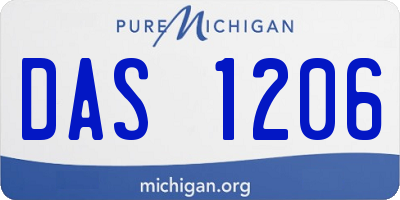 MI license plate DAS1206