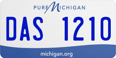 MI license plate DAS1210