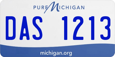 MI license plate DAS1213
