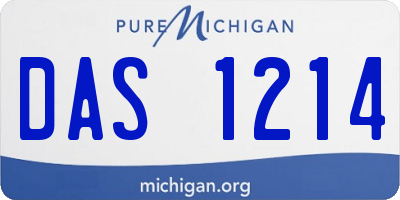 MI license plate DAS1214