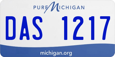 MI license plate DAS1217