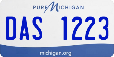 MI license plate DAS1223