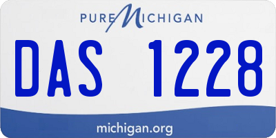 MI license plate DAS1228