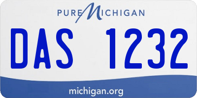 MI license plate DAS1232