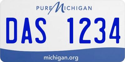 MI license plate DAS1234
