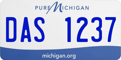 MI license plate DAS1237