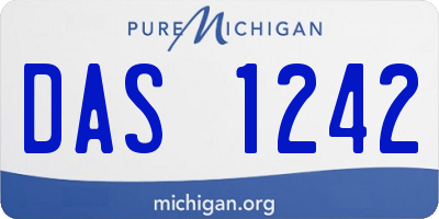 MI license plate DAS1242