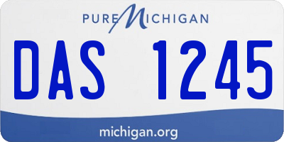 MI license plate DAS1245