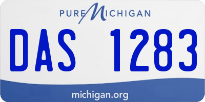 MI license plate DAS1283