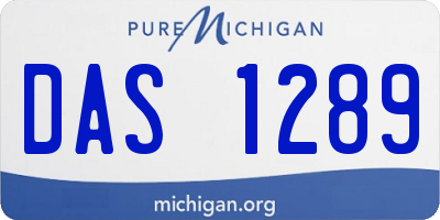MI license plate DAS1289