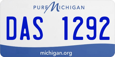 MI license plate DAS1292