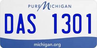 MI license plate DAS1301