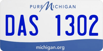 MI license plate DAS1302