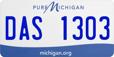MI license plate DAS1303