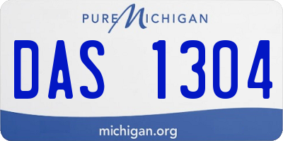 MI license plate DAS1304