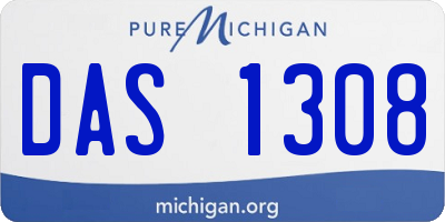 MI license plate DAS1308
