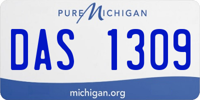 MI license plate DAS1309