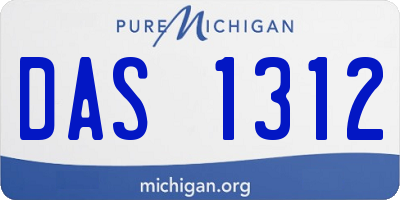 MI license plate DAS1312