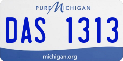 MI license plate DAS1313