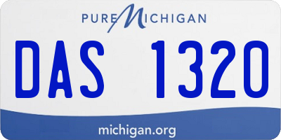 MI license plate DAS1320