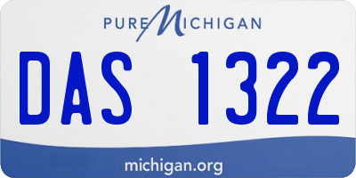 MI license plate DAS1322