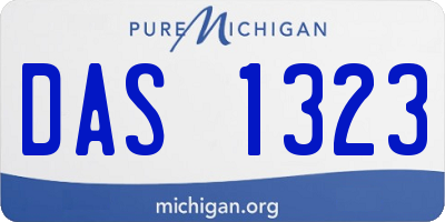 MI license plate DAS1323