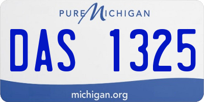 MI license plate DAS1325