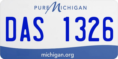 MI license plate DAS1326